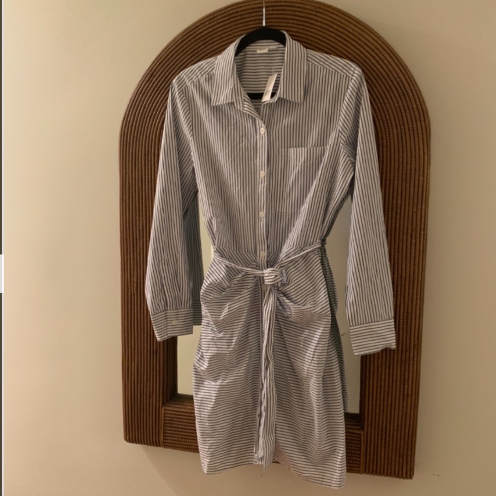 Gap Blue & White Pinstripe Shirt Dress NWT
